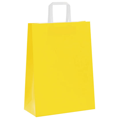 Paper Bags 50 pcs with Handles Yellow 26x12x35 cm