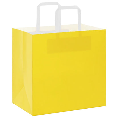 Paper Bags 50 pcs with Handles Yellow 26x17x25 cm