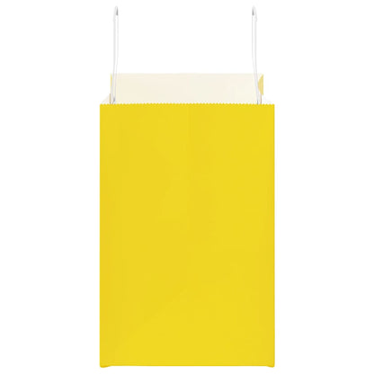 Paper Bags 50 pcs with Handles Yellow 26x17x25 cm