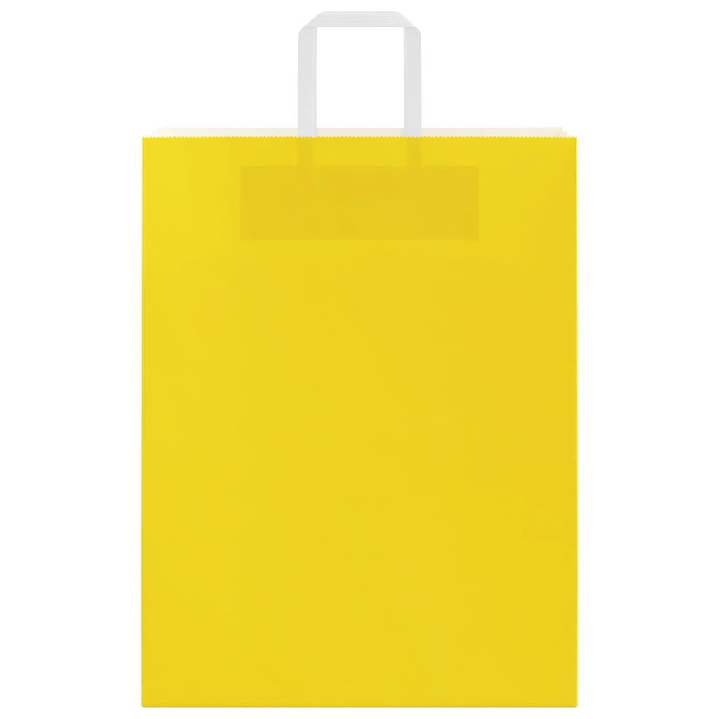 Paper Bags 50 pcs with Handles Yellow 32x12x42 cm