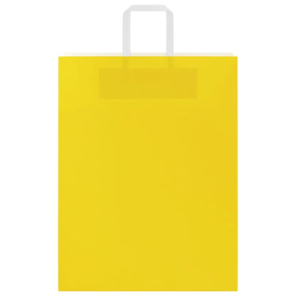 Paper Bags 50 pcs with Handles Yellow 32x12x42 cm