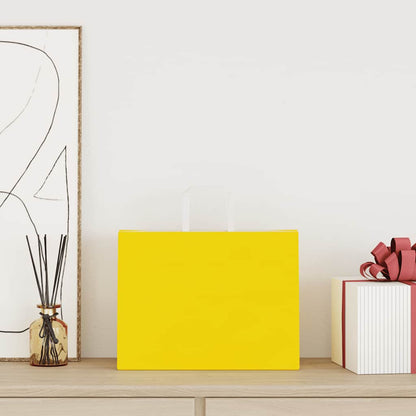 Paper Bags 50 pcs with Handles Yellow 32x17x25 cm
