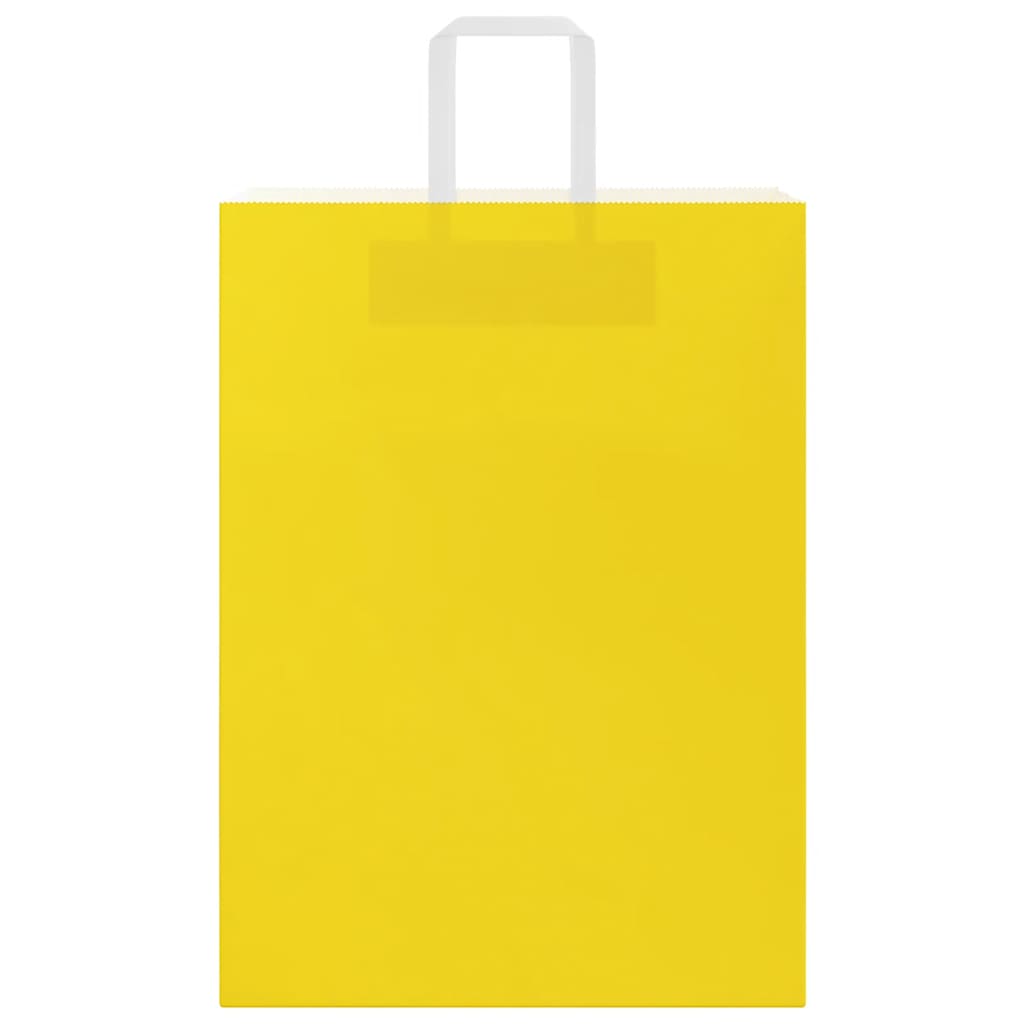 Paper Bags 50 pcs with Handles Yellow 32x17x44 cm