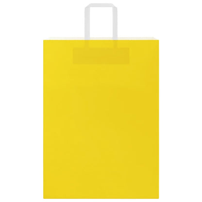 Paper Bags 50 pcs with Handles Yellow 32x17x44 cm