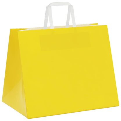 Paper Bags 50 pcs with Handles Yellow 32x22x24 cm