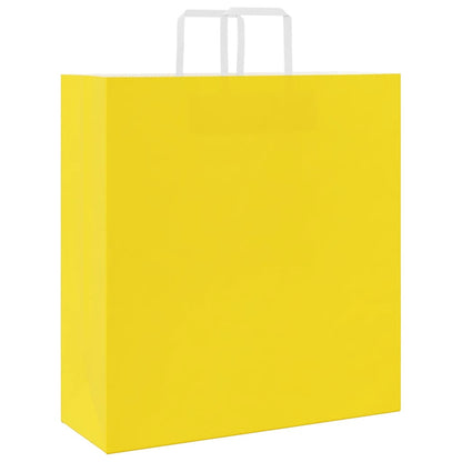 Paper Bags 50 pcs with Handles Yellow 45x17x48 cm