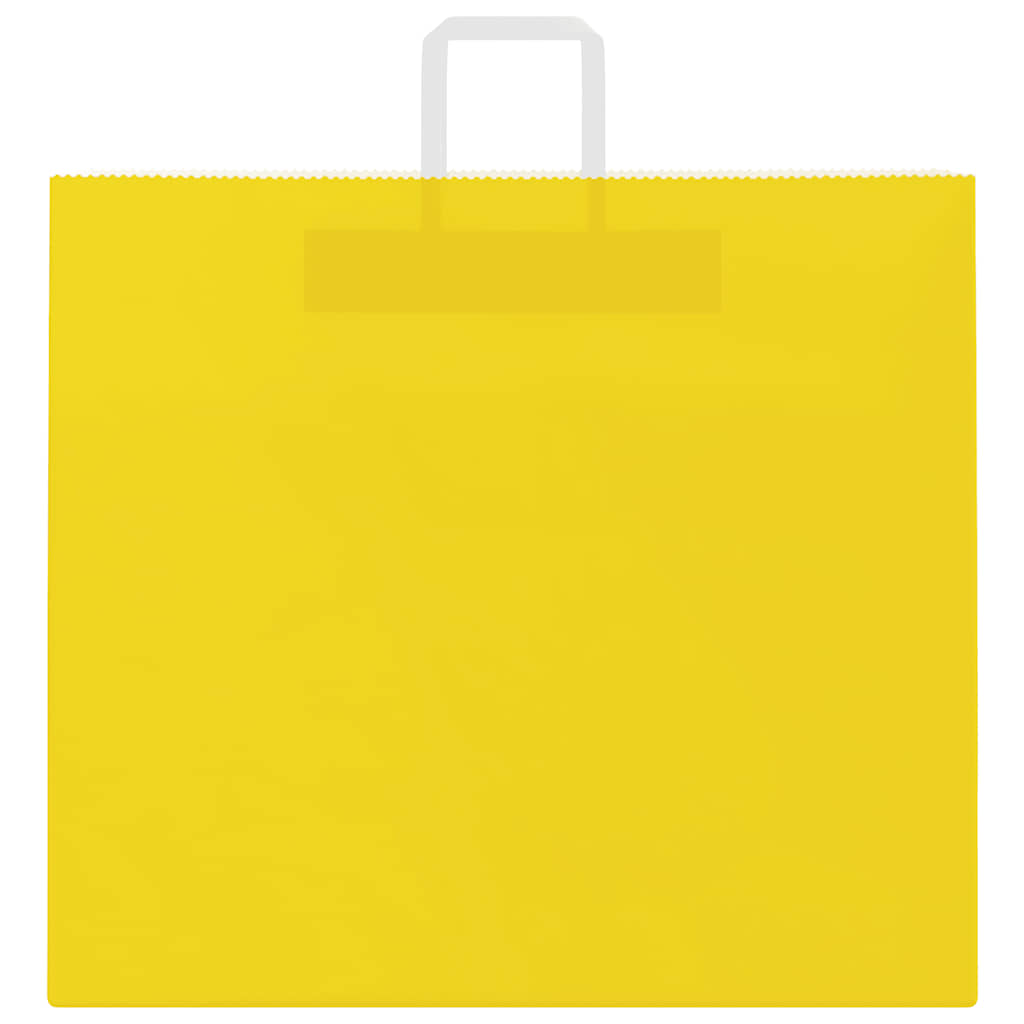 Paper Bags 50 pcs with Handles Yellow 54x15x49 cm