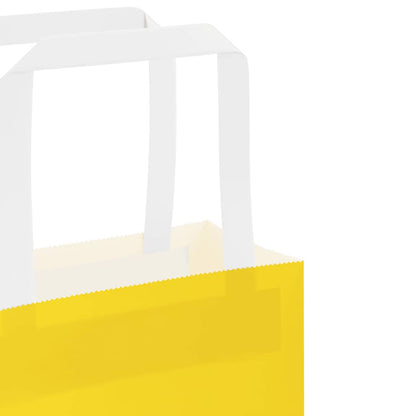 Paper Bags 50 pcs with Handles Yellow 54x15x49 cm
