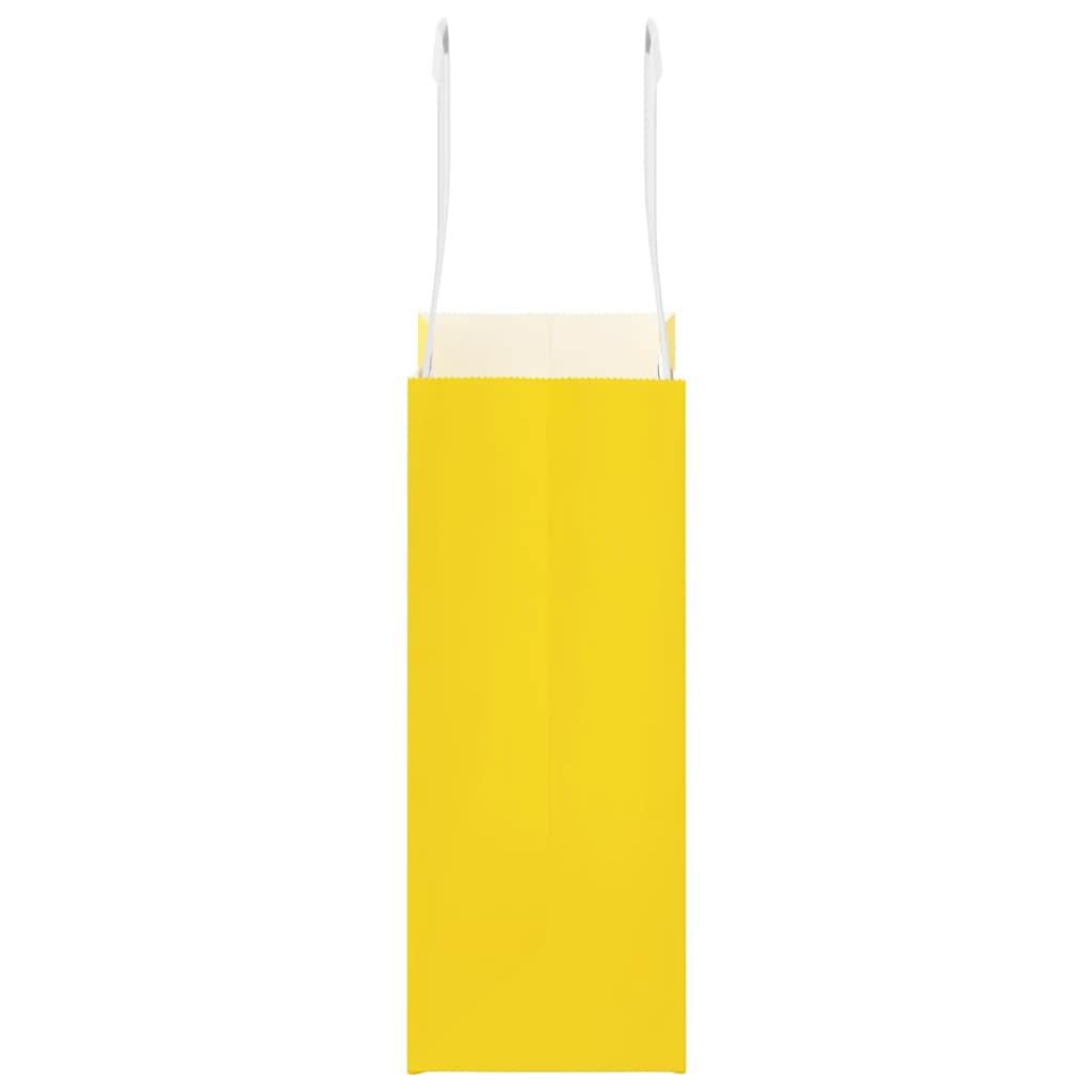Paper Bags 250 pcs with Handles Yellow 15x8x21 cm