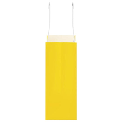 Paper Bags 250 pcs with Handles Yellow 15x8x21 cm