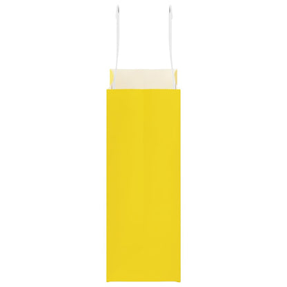 Paper Bags 250 pcs with Handles Yellow 18x8x22 cm