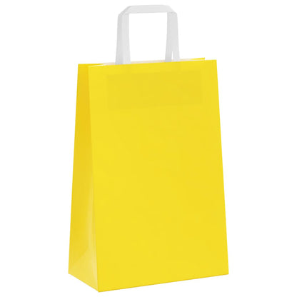 Paper Bags 250 pcs with Handles Yellow 21x11x31 cm