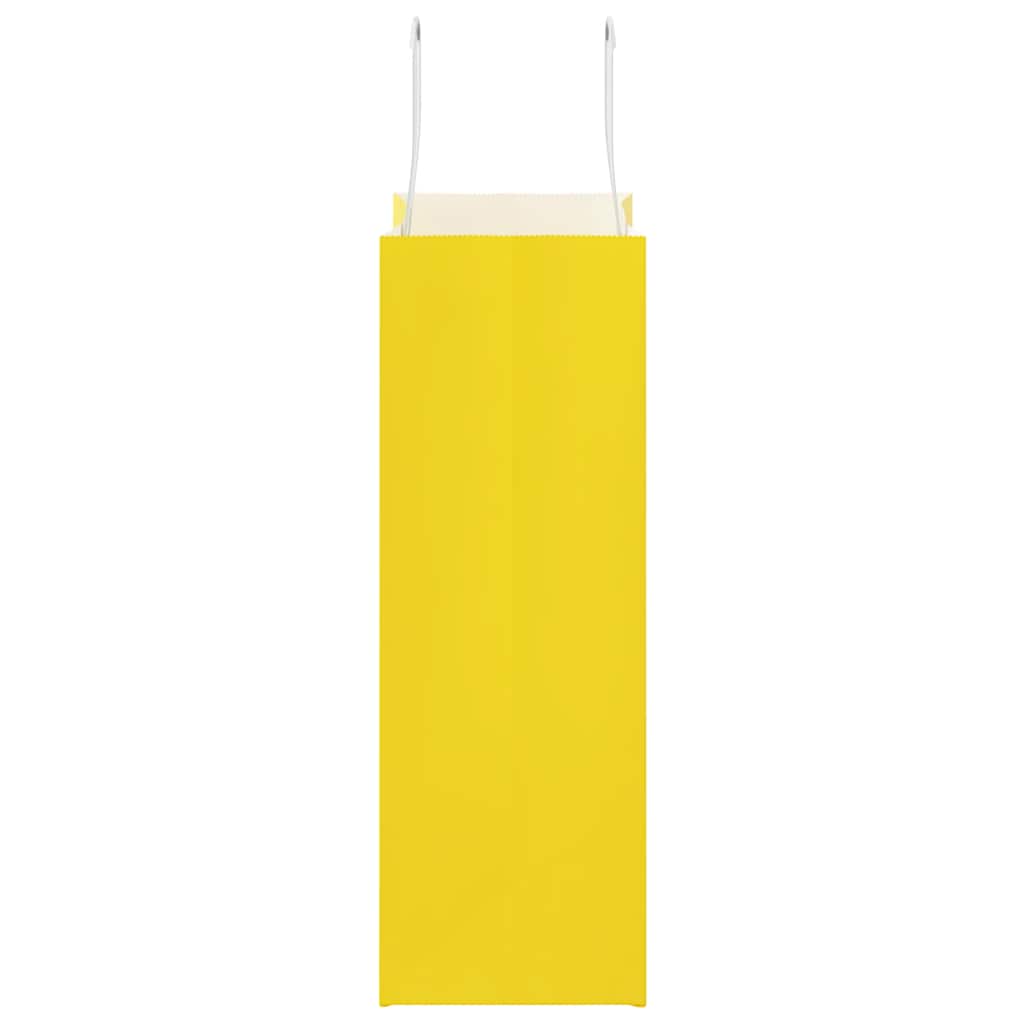 Paper Bags 250 pcs with Handles Yellow 21x11x31 cm