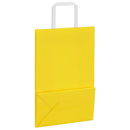 Paper Bags 250 pcs with Handles Yellow 21x11x31 cm