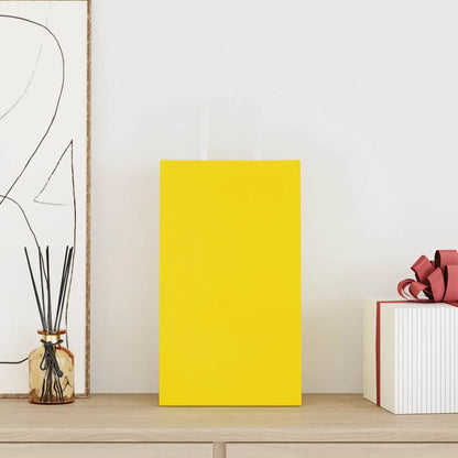Paper Bags 250 pcs with Handles Yellow 21x11x36 cm