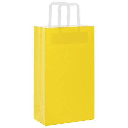 Paper Bags 250 pcs with Handles Yellow 21x11x36 cm