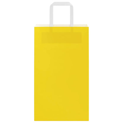 Paper Bags 250 pcs with Handles Yellow 21x11x36 cm