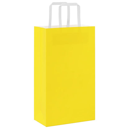 Paper Bags 250 pcs with Handles Yellow 21x11x36 cm