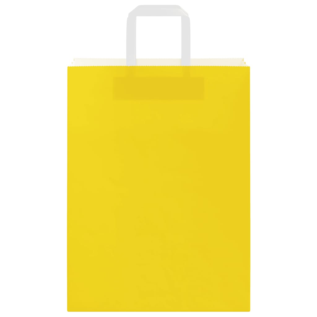 Paper Bags 250 pcs with Handles Yellow 26x12x35 cm