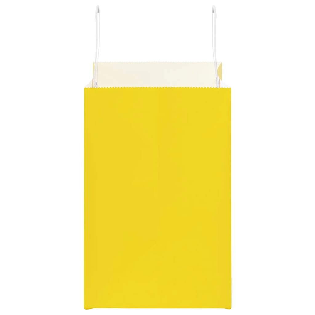 Paper Bags 250 pcs with Handles Yellow 26x17x25 cm
