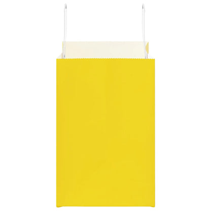 Paper Bags 250 pcs with Handles Yellow 26x17x25 cm