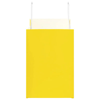 Paper Bags 250 pcs with Handles Yellow 32x17x25 cm