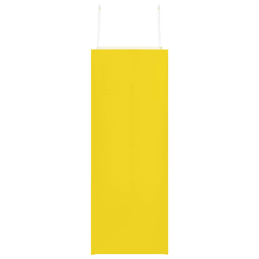 Paper Bags 250 pcs with Handles Yellow 32x17x44 cm