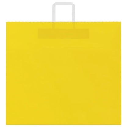 Paper Bags 250 pcs with Handles Yellow 54x15x49 cm