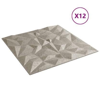Wall Panels 12 pcs Beton 50x50 cm XPS 3 m² Amethyst