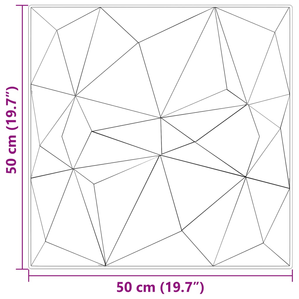 Wall Panels 12 pcs Beton 50x50 cm XPS 3 m² Diamond