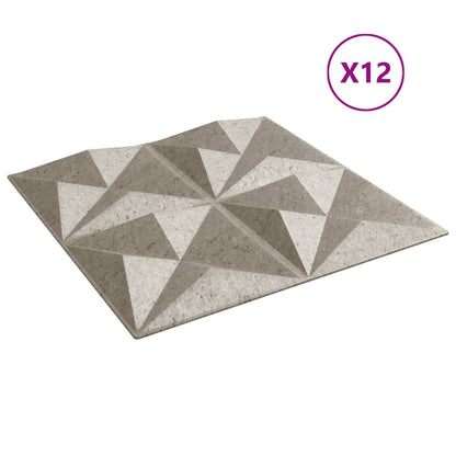 Wall Panels 12 pcs Beton 50x50 cm XPS 3 m² Origami