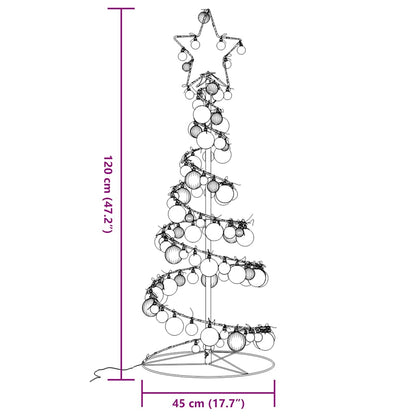 LED Christmas Tree with Baubles 80 LEDs Warm White 120 cm