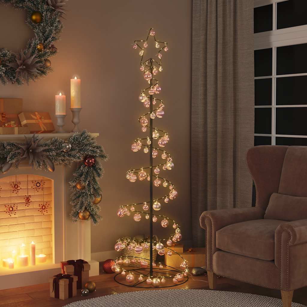LED Christmas Tree with Baubles 120 LEDs Warm White 180 cm