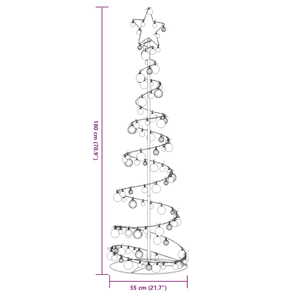 LED Christmas Tree with Baubles 120 LEDs Warm White 180 cm