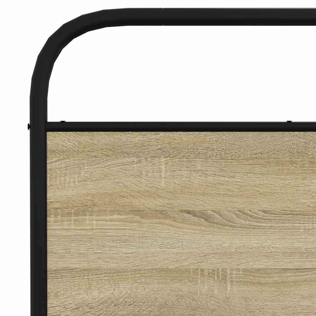 Metal Bed Frame without Mattress Sonoma Oak 183x213 cm