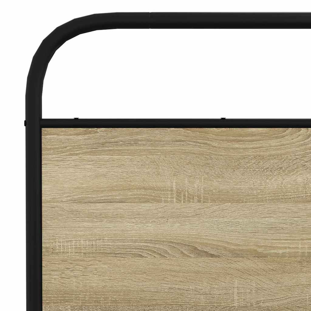 Metal Bed Frame without Mattress Sonoma Oak 160x200 cm