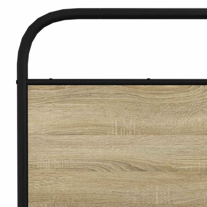 Metal Bed Frame without Mattress Sonoma Oak 160x200 cm