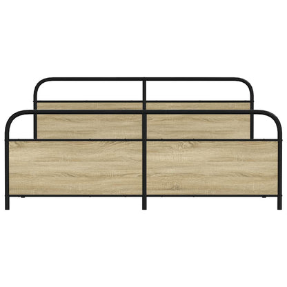 Metal Bed Frame without Mattress Sonoma Oak 200x200 cm