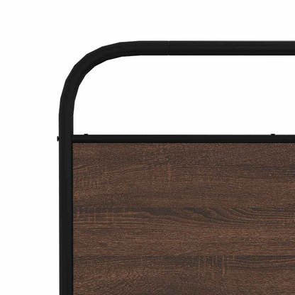 Metal Bed Frame without Mattress Brown Oak 193x203 cm