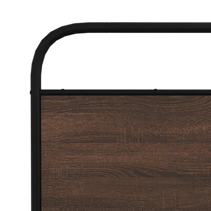 Metal Bed Frame without Mattress Brown Oak 160x200 cm