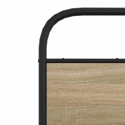 Metal Bed Frame without Mattress Smoked Oak 180x200 cm Super King