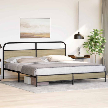 Metal Bed Frame without Mattress Sonoma Oak 183x213 cm