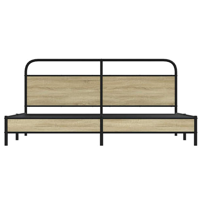 Metal Bed Frame without Mattress Sonoma Oak 183x213 cm