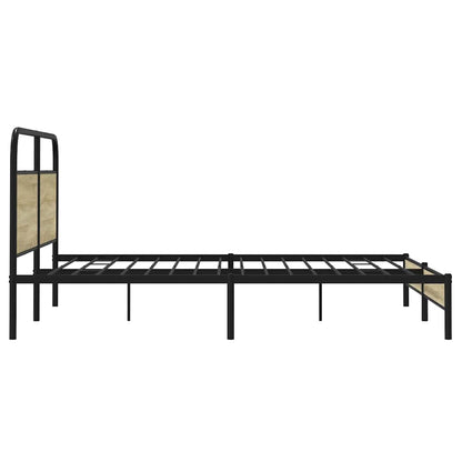Metal Bed Frame without Mattress Sonoma Oak 183x213 cm