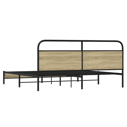 Metal Bed Frame without Mattress Sonoma Oak 183x213 cm