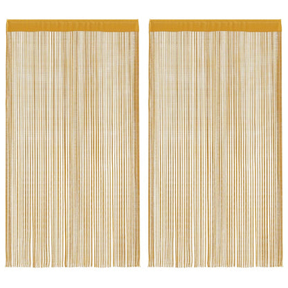 String Curtains 2 pcs Gold 140x250 cm
