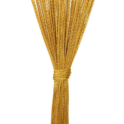 String Curtains 2 pcs Gold 140x250 cm