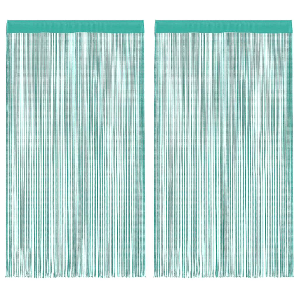String Curtains 2 pcs Turquoise 100x250 cm