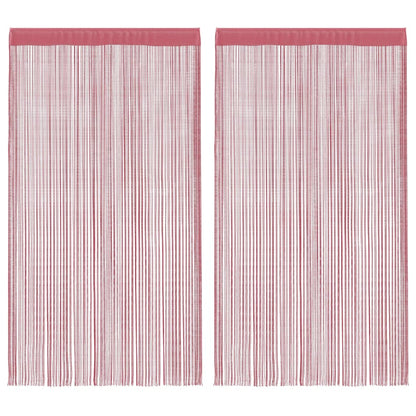String Curtains 2 pcs Pink 100x250 cm