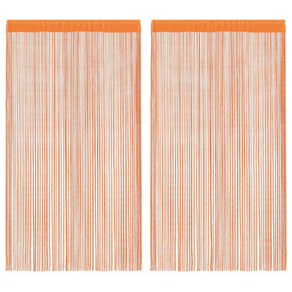 String Curtains 2 pcs Orange 100x250 cm
